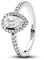 PANDORA Timeless Funkelnder Birnen-Kranz Ring aus Sterling Silber mit Cubic Zirkoniastein verziert, Größe: 56, 192835C01-56