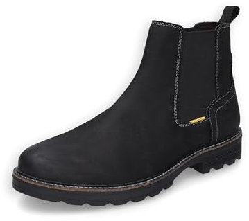 camel active Herren Chelsea Boot aus echtem Leder Schwarz, menswear-41