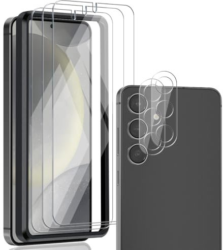 Zerrshoo 3+2 Pièces Verre Trempé Protection d'écran et Caméra Arrière Protecteur pour Samsung Galaxy S24 Plus. Anti-Rayures Film 9H Dureté Vitre Protecteurs, HD Clair protège écran