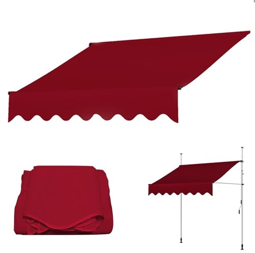 paiye Ersatz für Einziehbare Klemmmarkise, Sonnenschutzdach für Einziehbare Markisen, UPF50 UV Schutz (Color : Red, Size : 300cm)