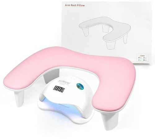 LIONVISION Nagel-Armlehne, U-förmige Armlehne für Nägel – Rose Nagelständer aus Schwamm, Handauflage für Nägel – rutschfeste Fußpolster-Maniküre für Nagelkunst-Salon