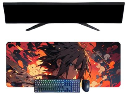 ButkUs Uchiha Sasuke Gaming-Mauspad, XXL, 800 x 300 mm, 3 mm, wasserdicht und rutschfest, strukturierte Oberfläche für PC und Laptops