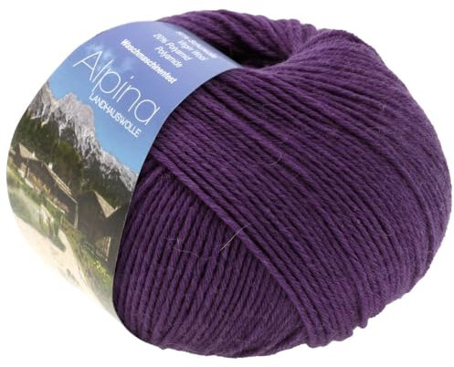 LANA GROSSA Alpina | Landhauswolle und Trachtengarn, waschmaschinenfest | Handstrickgarn aus 80% Schurwolle & 20% Polyamid | 100g Wolle zum Stricken & Häkeln | 210m Garn 76