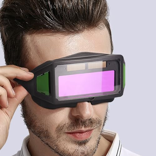 ZONJIE True Color Solar Auto-darkening Welding Goggles, 2 Sensor Welder Glasses for TIG MIG MMA Plasma Cutting, Grinding Work