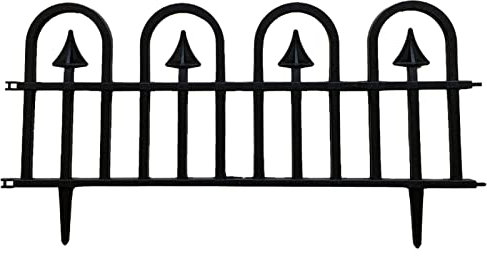 INIFLM Mini Plants Railing, Picket Fence Garden Border Animal Ground Stakes Fencing for Garden Small Garden Fence,for Dog Fence Outdoor For Yard Outdoor Fence Decorative Garden Fence(black)