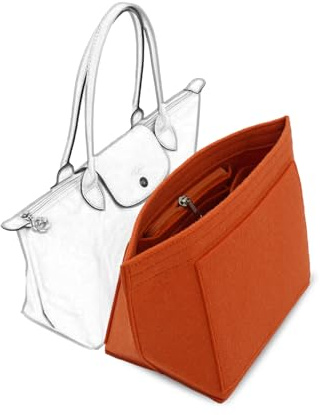 D.DUO Tascheneinsatz-Organizer, Geldbörsenzubehör, Passend Für Longchamp Tragetasche mit langem Griff (Orange, M(langer Griff))