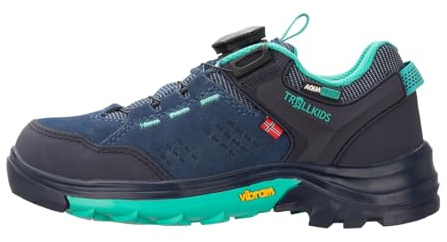 Trollkids Kids Gjende Hiker Low 40, Navy/Aqua