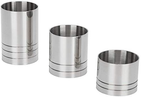 Barra de Jigger para Cócteles, Paquete de 3, Jigger para Cóctel, Taza de Onzas de Cóctel, Juego de Tazas Medidoras de Acero Inoxidable, Kit de Taza de Onzas de Cóctel, Plata