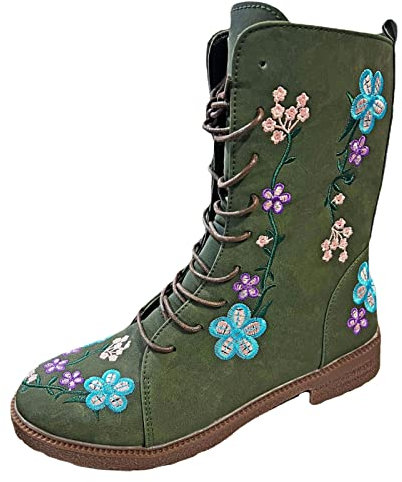 Stivali di Gomma Donna Stivaletto Donna Estivo con Zeppa Cowboy Boots Stivali Texani Donna Polpaccio Largo Stivali Gomma Donna Stivali Alti con Tacco Stivaletti Donna di