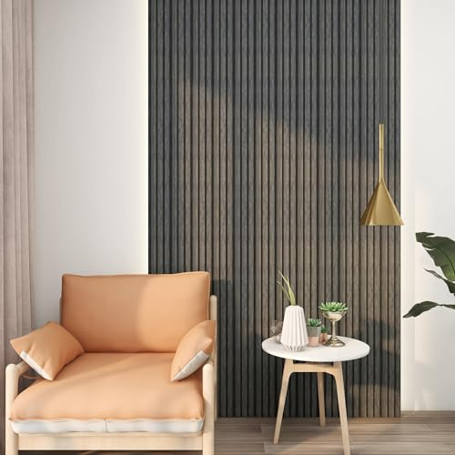 neu.holz Wandpaneele Brunssum 32er Set Wandverkleidung zum Kleben 3D Paneele 195 x 12,2 cm Wand Deko Indoor Lamellenwand Marmorgrau