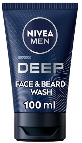NIVEA MEN Deep Black Charcoal Face Wash (75ml), Dark Wood Men's Face Wash and Face Cleanser with Activated Charcoal, Anti-Bacterial Exfoliating Face Wash