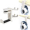 Minnhua Soporte Auriculares Gaming Soporte para Cascos con 2 Ganchos giratoria de 360° Soporte para Cascos Debajo Escritorio Soporte para auriculares con Abrazadera Ajustable Clip para Cable(Blanco)