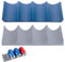 EVDZNA Wine Rack Plastic, 2 Piece Wine Bottle Holder, Beer Can Rack, Wine Storage Rack, European Wine Bottle Display Stacking Mat, Bottle Rack for Beer, Coke and Refrigerator Storage, Blue, Gray