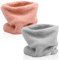 2 Stück Winter Fleece Warm Kinder Schal Jungen Mädchen Runde Schals Winddicht Hals Wärmer Gesicht Abdeckung Maske (2Stück - Rosa + Hellgrau)