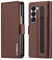 ZHOZEXIN Etui en Cuir PU pour Samsung Galaxy Z Fold 5,Etui à Fermeture magnétique avec Fente pour Stylo, Fente pour Porte-Monnaie et Protection d'écran pour Samsung Galaxy Z Fold 5 (Marron)