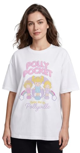 Polly Pocket Graphic Tee Options| Women's Cartoon Crew Neck Top | Classic Short Sleeve Shirt | Nostalgic Retro Wear for Ladies | Pull On Vintage Style
