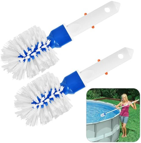 2 Pièces Brosses de Nettoyage de Piscine, Brosse Piscine Ronde, Brosse d'angle de Piscine, Brosse de Piscines pour Nettoyer la Saleté dans Piscines, Salles de Bains et Angles