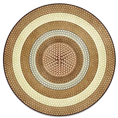 Tappeto rotondo morbido antiscivolo giallo | imitazione corda intrecciata | Zerbino lavabile per soggiorno, camera da letto, cucina, bagno ristorante, 100 cm