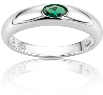 OROVI Ring Silber 925 Damen, Sterling Silber, Verlobungsring Damen mit Rubin/Smaragd/Saphir, Silberring, Schmuck mit Edelsteine, Silberne Trauringe, Hypoallergener Schmuck, inkl. Edler Schmuckbox