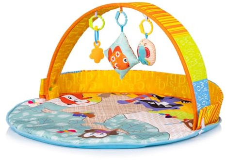 Chipolino Spielbogen Krabbeldecke Tiere Beißring Rassel Plüschkissen ab Geburt gelb