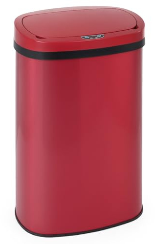 FDW Küchenmülltonne mit Sensor & Deckel | Edelstahl | 50L | Rote | 50 L Küchenmülleimer,Sensor-Mülleimer,Smart, Automatisch, Berührungslos, Elektrischer Mülltonne, Wasserdicht