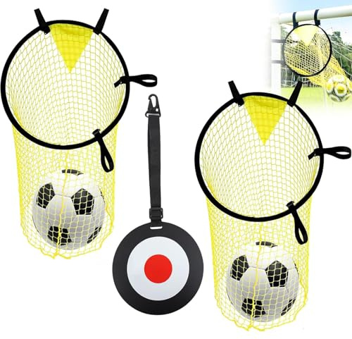 Top Bins Football Targets, Football Goals Goal Target Net Foldable Goals with Adjustable Straps Soccer Football Training Equipment