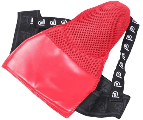 Cabilock Breathable Mesh Sparring Groin Guard with Elastic Bands – Red Boxing Groin Protector Cup for Kickboxing and Martial Arts Training