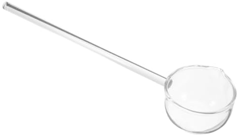 OHPHCALL Creative Long Handle Glass Punch Bowl Ladle with Angled Mouth, Temperature Resistant Design for Precise Control of Sauce Flow, for Dessert Making and Home Baking, Stylish