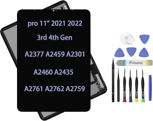 ARUISIFX Ersatz-LCD-Bildschirm für iPad Pro 11 2021 A2377 A2459 3. 4. Generation, Touch-Display, Digitizer, OLED-LCD mit Reparaturset