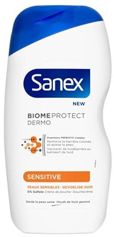 Sanex Dermo Sensitive Lot de 3 gels douche unisexes pour peaux sensibles 500 ml
