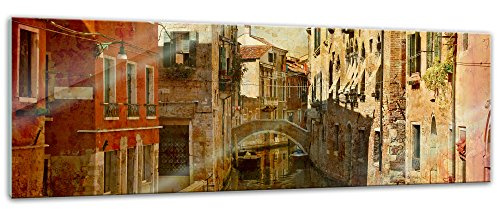 Bilderdepot24 Glasbild - Venedig V - 120 x 40 cm - Deko Glas - Wandbild - Bild auf Glas - moderne Glasbilder - Glasfoto - Echtglas - kein Acryl - Handmade