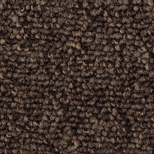 Teppich Auslegware dunkelbraun in Schlingen Qualität 400 und 500 cm breit Teppichboden Meterware strapazierfähig für Flur und Büro