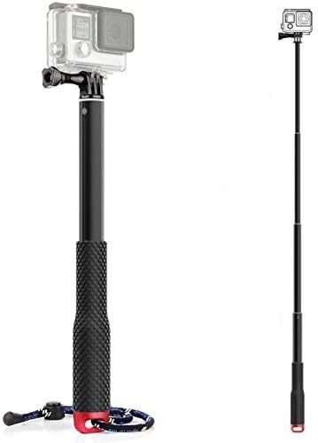TEKCAM Aluminium Selfie Stick Pole Kompatibel mit Gopro Hero 13 12 11 10/ DJI Osmo Action 4 5 Pro/AKASO/Surfola/WOLFANG/SJCAM Action Kamera, Extendable Handheld Pole Stick Monopod