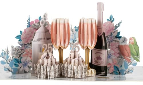 Cardology - Silver Wedding Anniversary Pop Up Card | 25th Wedding Anniversary 3D Card and Gift | Handmade