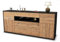 Stil.Zeit Sideboard Emma, Korpus anthrazit matt, Front Holz-Design Pinie (180x79x35cm) Push-to-Open Technik & Leichtlaufschienen