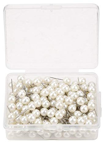 Map Tacks Push Pins Round Plastic Head Tacks Pushpin Marking Thumbtacks Pins for Cork Board Notice Board Bulletin Board Fabric Marking(White)