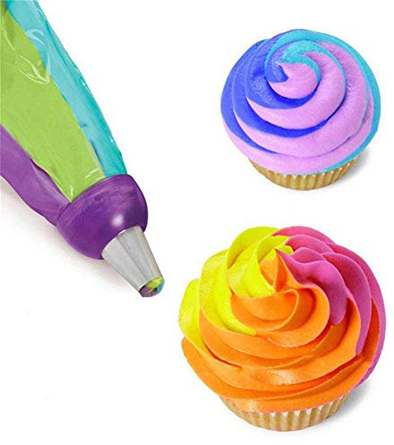 ZOOENIE 3 Löcher Kuchen Dekoration Werkzeug 3 Farben Mischen Konverter Für Kuchen Sahne Blume Zuckerglasur-friedliche Düse Konverter-anschluss Backen Werkzeug