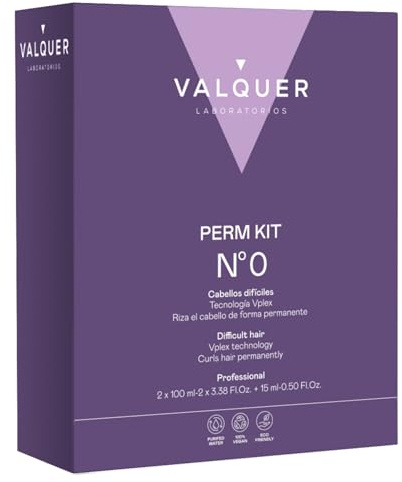 Valquer - Kit Permanente Nº 0, Cabello Difícil - Fórmula Profesional, 210 ml, Rizos Duraderos