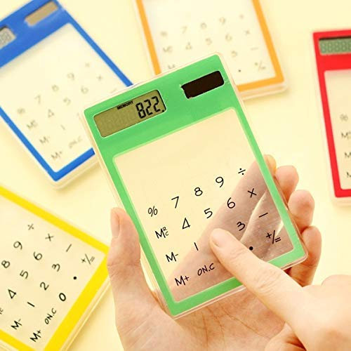 Ogquaton Mini calculatrice ultra fine à énergie solaire écran tactile LCD élégant et populaire