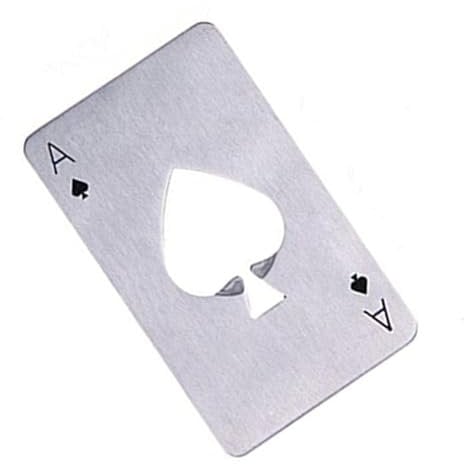 Onlineforu LTD Ace of Spades Bottle Opener Credit Card Size Pocker Cap Opener Portable Stainless Steel Can Opener Sliver