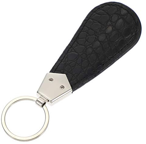 Artibetter Chausse- Pieds Mini Chausse- Pied en Cuir Porte- Clés Portable Chaussure Cornes Pendentif avec Anneau En Métal pour Voyage En Plein Air (Noir)