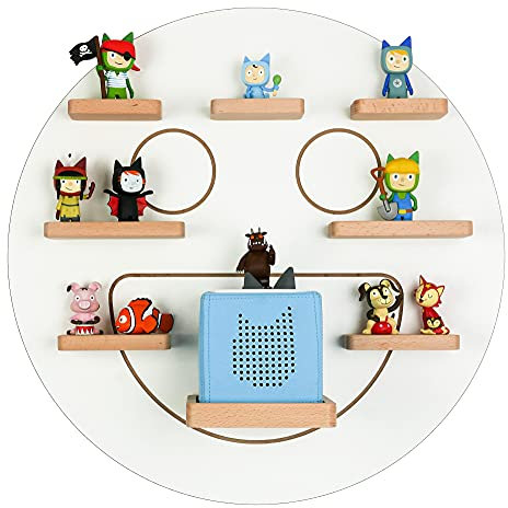 MR TEDDY BEAR Kinderregal Smiley | Holzregal für die Toniebox und Tonies | Tonie-Regal hergestellt in der EU | Wandregal zum Spielen und Sammeln | Für Mädchen und Jungen | Weiß