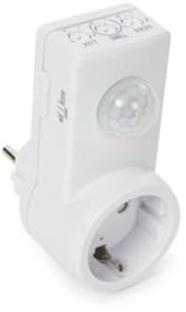 Perel Zwischenstecker mit Dämmerungssensor, einstellbar, Erfassungswinkel 160°, Erfassungsbereich 9 m, 230 V, 1.5 A, 300 W, Typ F (Schutzkontakt), weiß