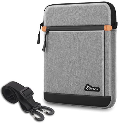 SIMTOP Tablet Tasche für 12.9 Zoll, Herren Taschen Umhängetasche Kompatibel Ipad pro 12.9,ipad air 2023 Schultertasche Wasserdicht iPad Zubehör für Tablets Organisator Polyester Grau