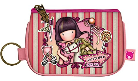 Santoro 1044GJ09 Gorjuss Fairground Karussell Schlüsselanhänger mit Reißverschluss, 12,4 x 1 x 8,5 cm, Rose