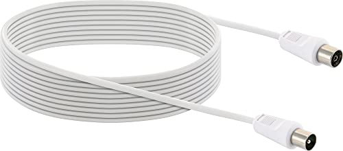 SCHWAIGER KDSKI75 532 IEC-Kabel TV Anschlusskabel Koaxial Antennen Kabel IEC Stecker auf Buchse 7,5m Klasse A+ 10dB HDTV weiß