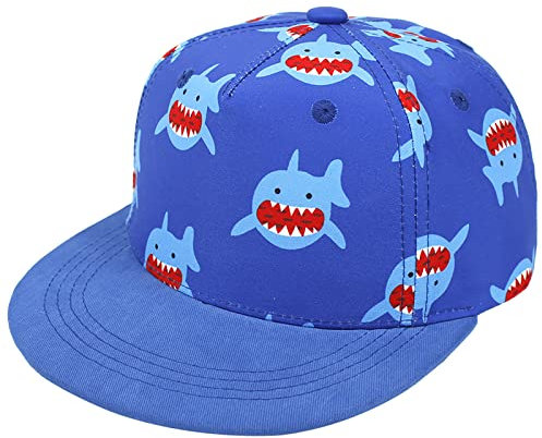 Malaxlx Hai Blau Baby Baseball Cap Sonnenhut UV Schutz Sommerhut Verstellbar Kinder Snapback Cap Baseballkappe Schirmmütze für 4-8 Jahren Mädchen Jungen