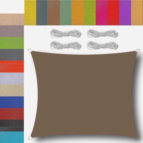 sonnensegel wasserdicht(21 Farben und 85 Größen) dreieckig rechteckig sonnensegel balkon regenschutz 95% UV Schutz Windschutz Überdachung Plane für Garten Terrasse Outdoor Camping Patio Schwimmbad