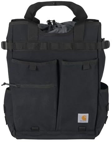Carhartt Nylon Convertible Tote, Wasserabweisender Cinch-Top Rucksack, Schwarz, Einheitsgröße