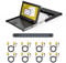 Yinker Console KVM VGA 8 ports 15,6 Écran LCD VGA Commutateur KVM Compatible avec Rack 1U 19 600 mm de profondeur 600 mm avec clavier Touchpad Tiroir Câble KVM